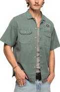 Lucky Brand Panther Moto Short Sleeve Button-Up Shirt