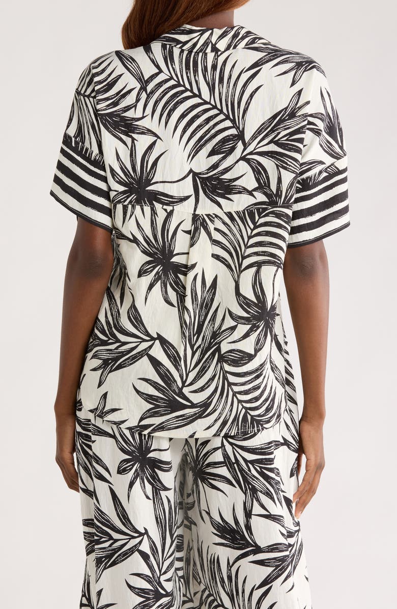 MELLODAY Easy Woven Pullover Shirt, Alternate, color, Black White