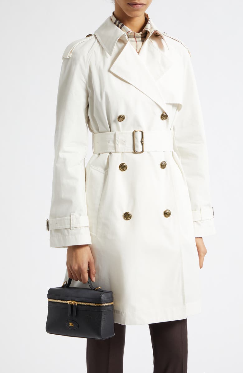 Burberry Bloomsbury Leather Vanity Bag, Alternate, color, Black/ Black Calico