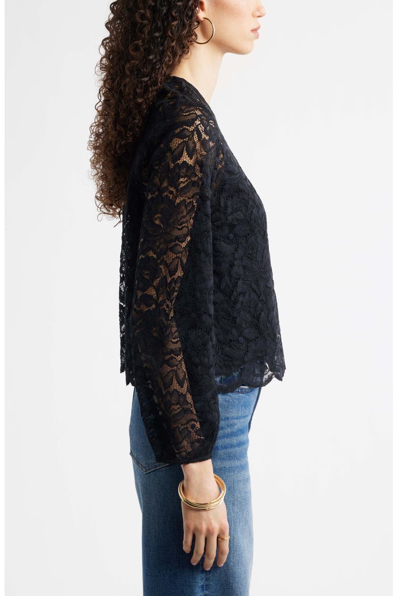 Sheer Lace Top, Alternate, color, BLACK