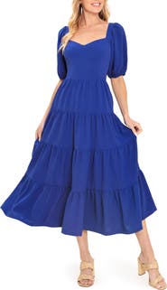 FLYING TOMATO Sweetheart Neck Midi Dress