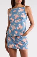 Vigoss Floral Printed Denim Tank