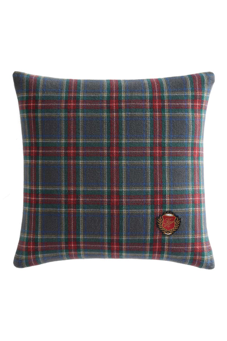 Spruce Tartan Decorative Pillow, Main, color, GREY