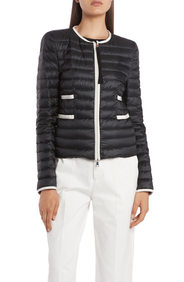 Moncler Baillet Contrast Trim Down Puffer Jacket, Alternate, color, 
