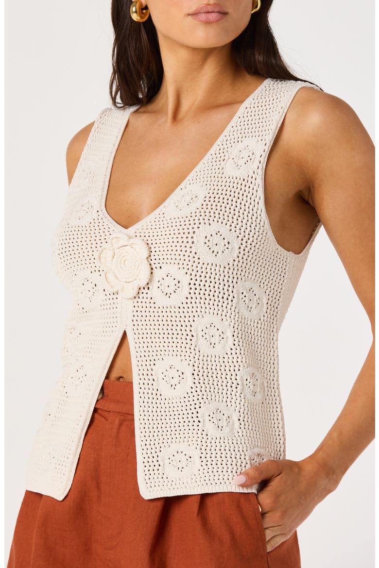 Maverick Crochet Tank, Alternate, color, CREAM