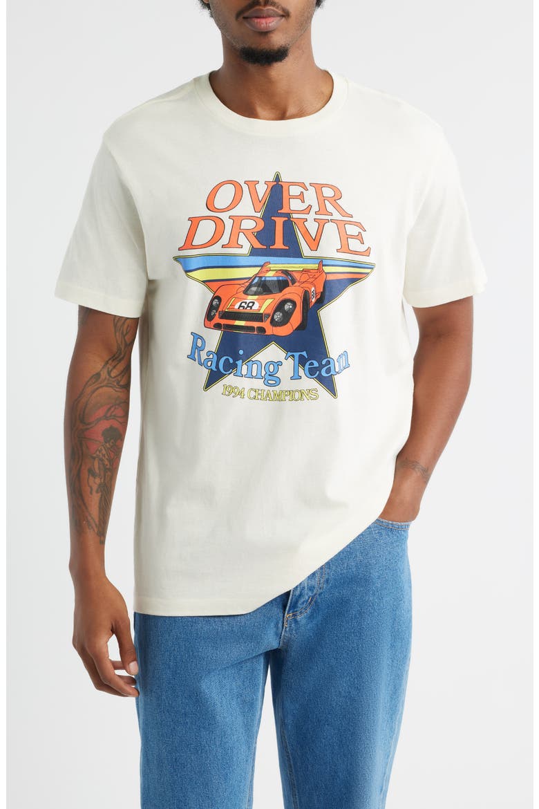 Overdrive Racing Cotton Graphic T-Shirt, Main, color, CREAM