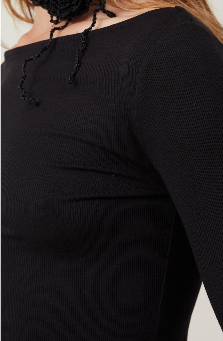 Cotton On Women's Staple Rib Boat Neck Long Sleeve Top, Alternate, color, 