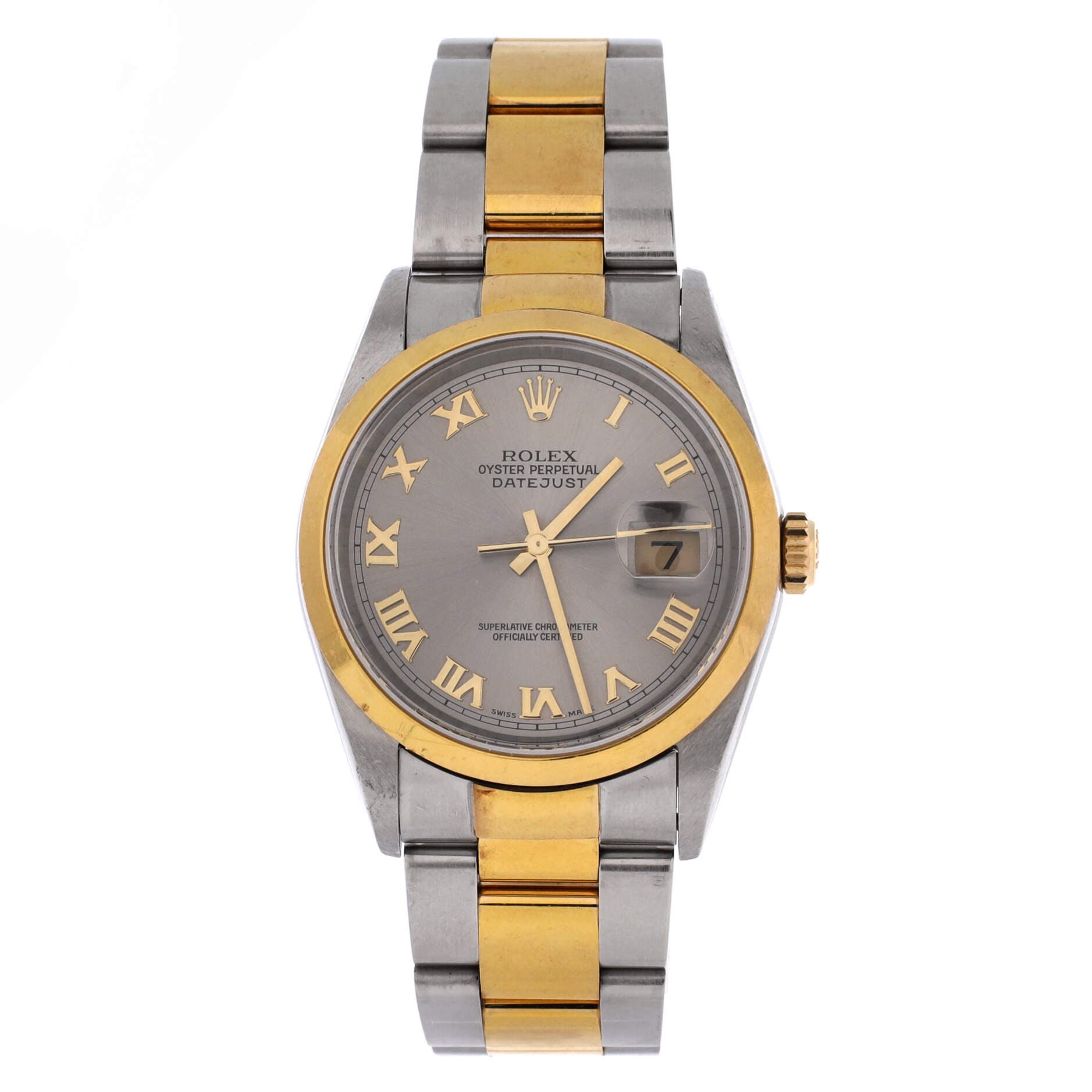 Oyster Perpetual Datejust Automatic Watch Stainless Steel and Yellow Gold 36, Main, color, Metallic Silver