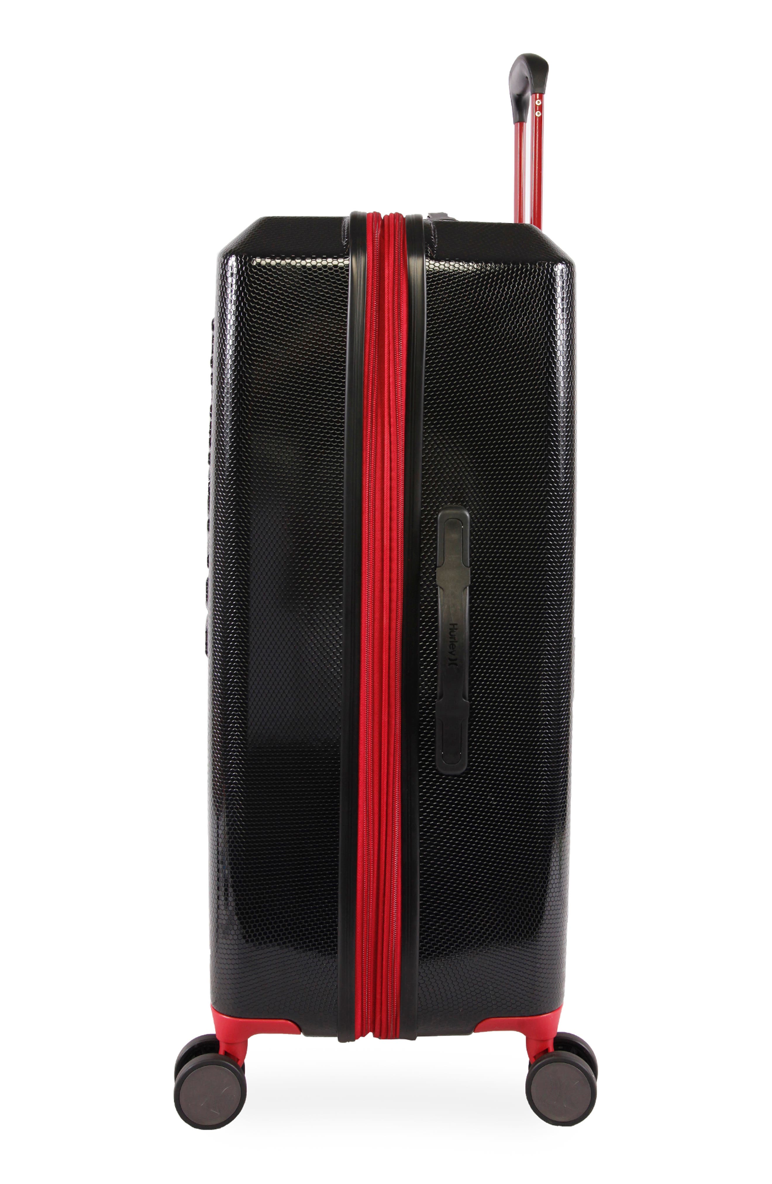 Hurley Swiper 29" Hardshell Spinner Suitcase, Alternate, color, Black/ Red