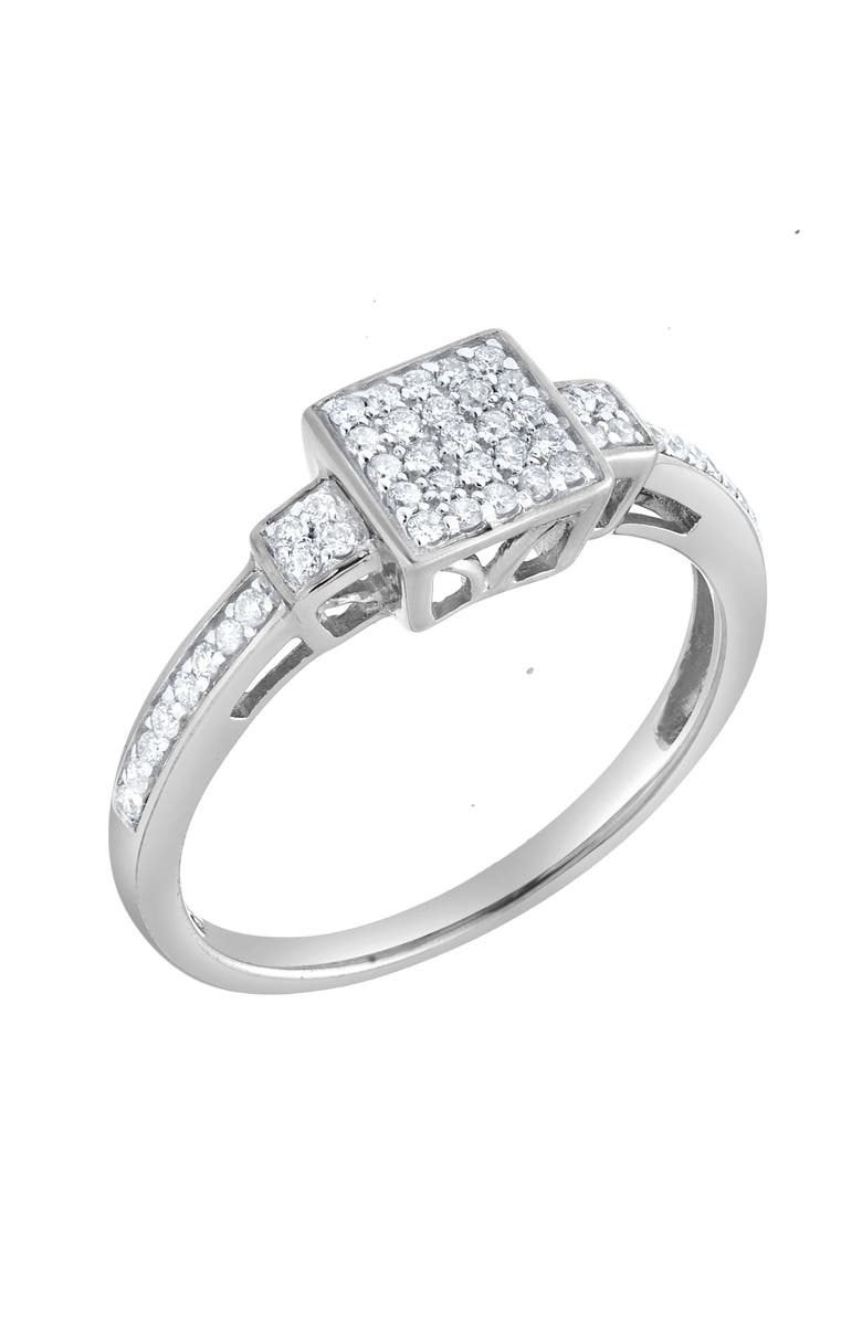 LuvMyJewelry Solvienne 0.25 Ct Natural Diamond 10K Gold Ring, Alternate, color, 10K White Gold