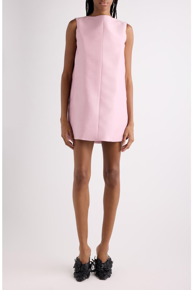 Wool & Silk Faille Minidress, Main, color, DUSTY PINK