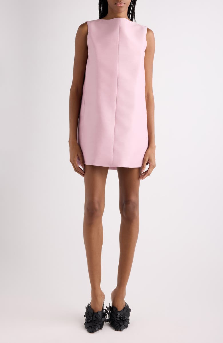 Balenciaga Wool & Silk Faille Minidress, Main, color, Dusty Pink