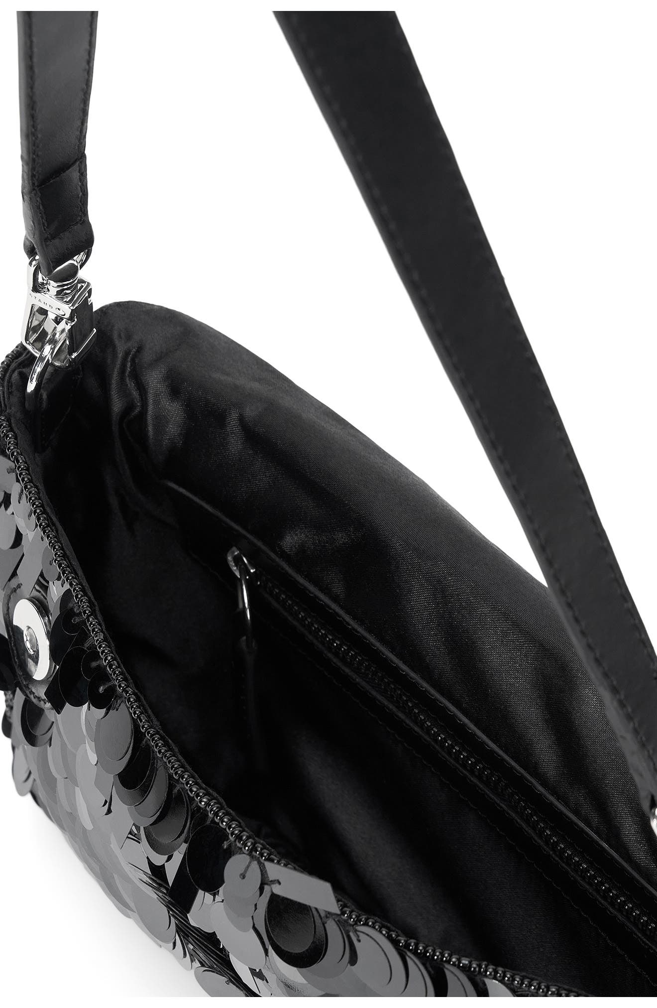 STAUD Timmy Sequin Shoulder Bag, Alternate, color, Black