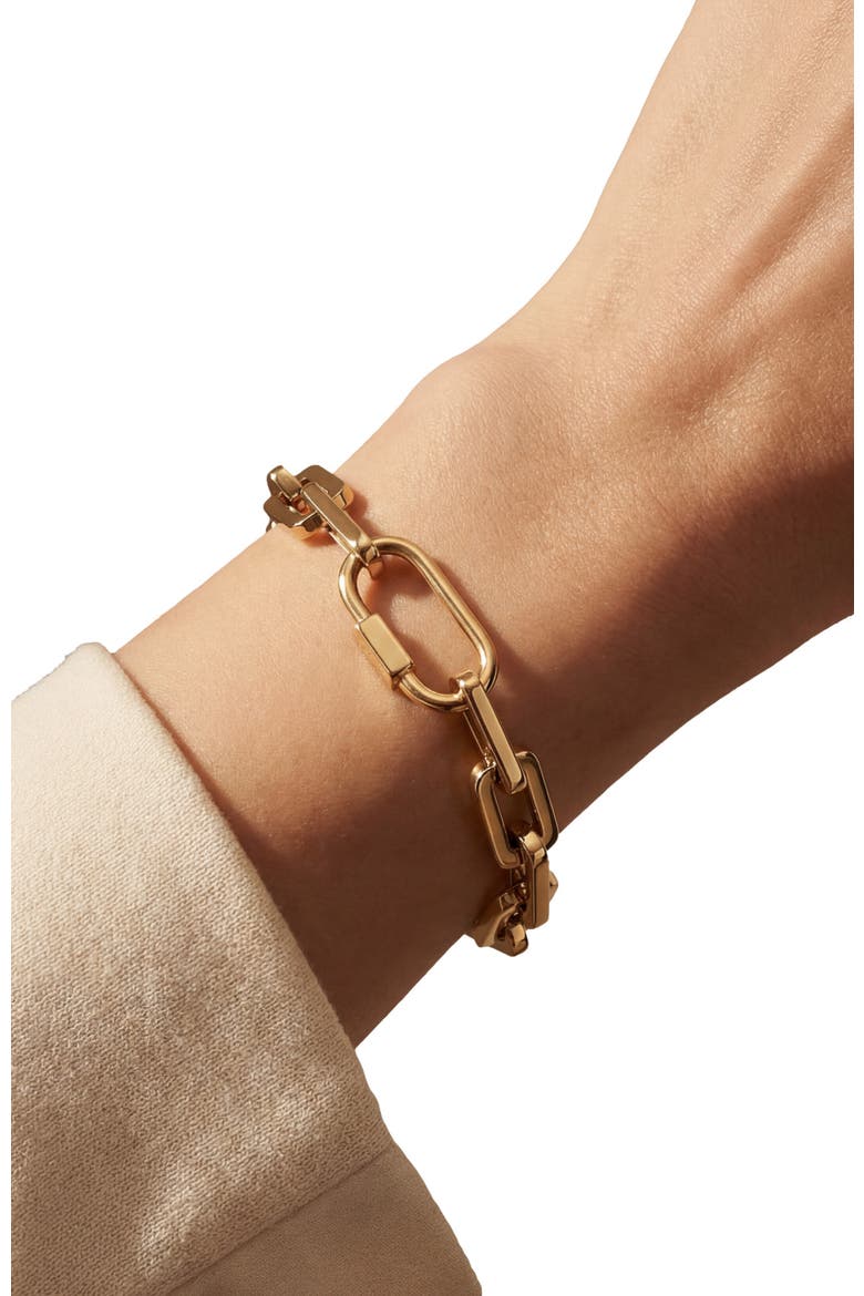 The Bailey Lock Bracelet, Alternate, color, Gold