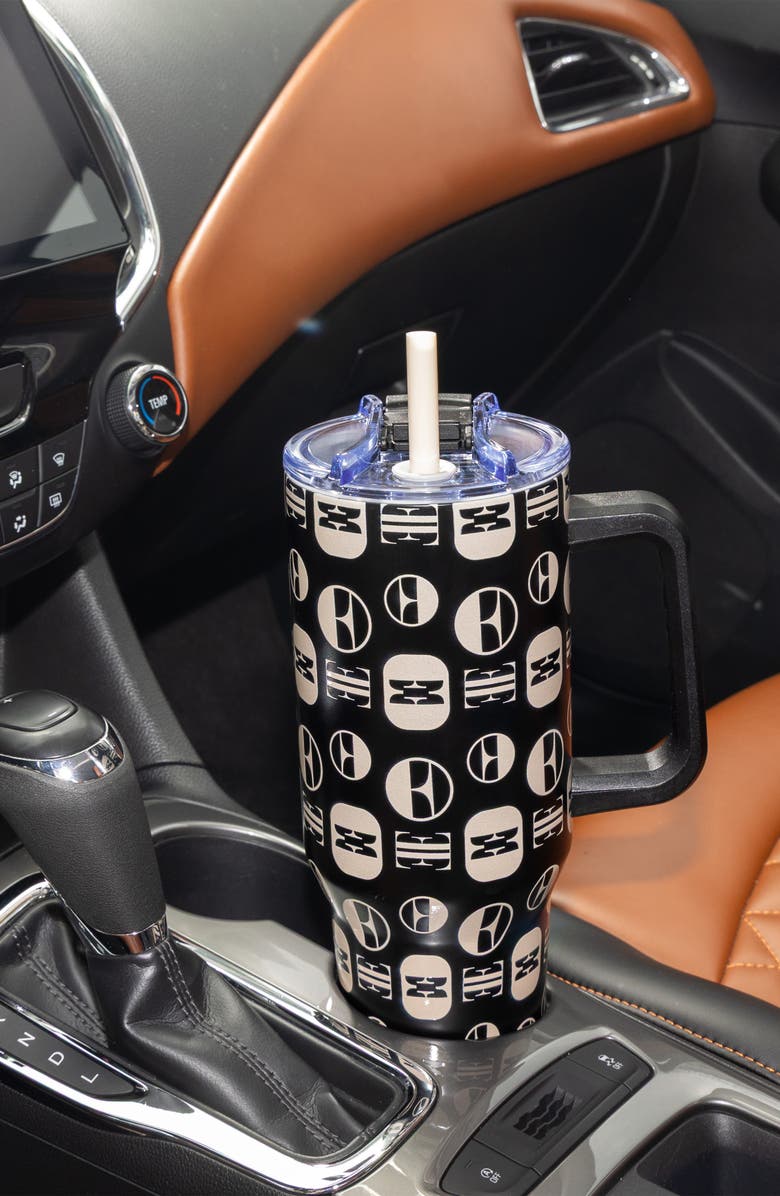 ELLE 40oz Parisian Double Walled Insulated Stainless Steel Tumbler, Alternate, color, Beige Monogram