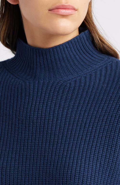 Rails Sanna Turtleneck Merino Wool & Cotton Sweater In Dark Slate