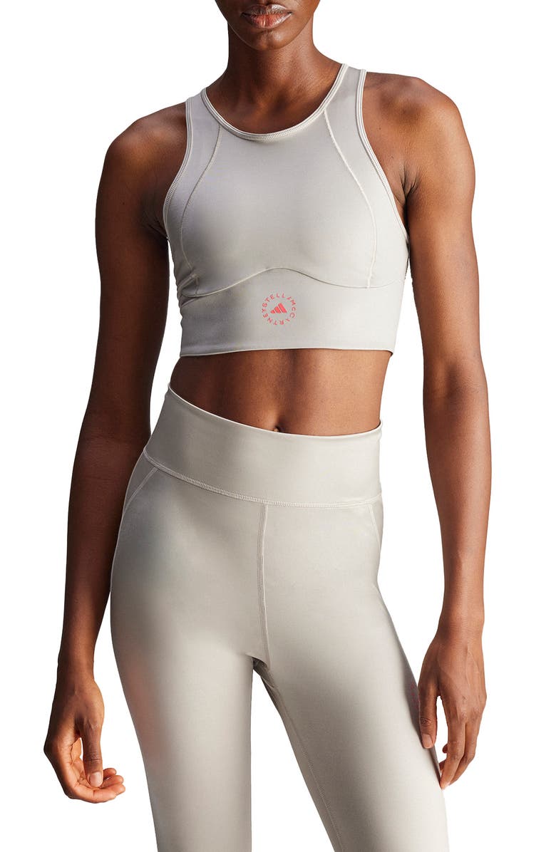 adidas by Stella McCartney TPR Sports Bra Tank, Main, color, Clear Granite