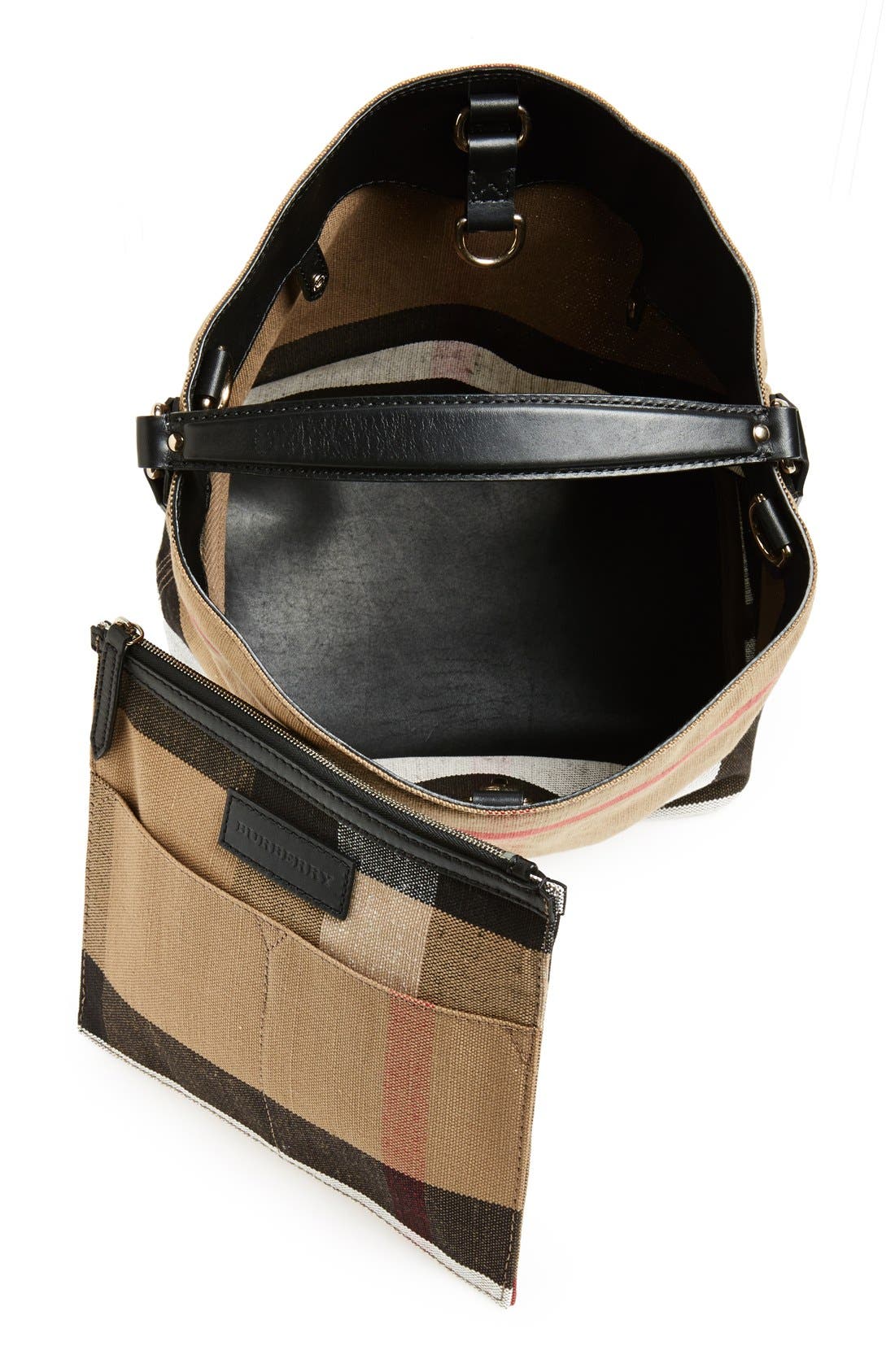 Burberry Medium Susanna Check Print Bucket Bag, Alternate, color, 