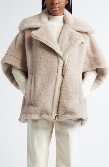 Max Mara Newmanto Teddy Short Cape | Nordstrom Max Mara Newmanto Teddy Short Cape | Nordstrom