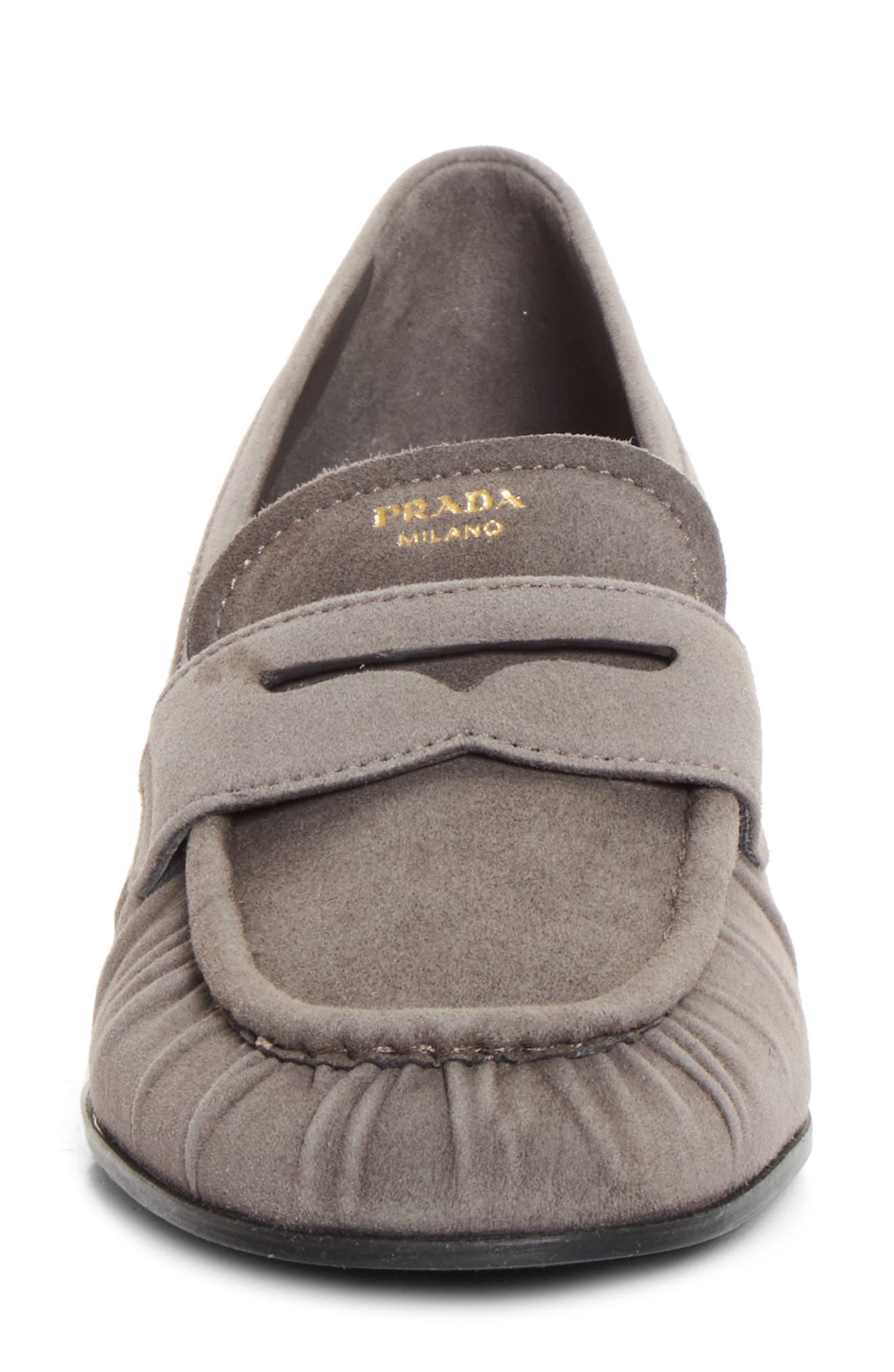 Ruched Penny Loafer, Alternate, color, GRAFITE