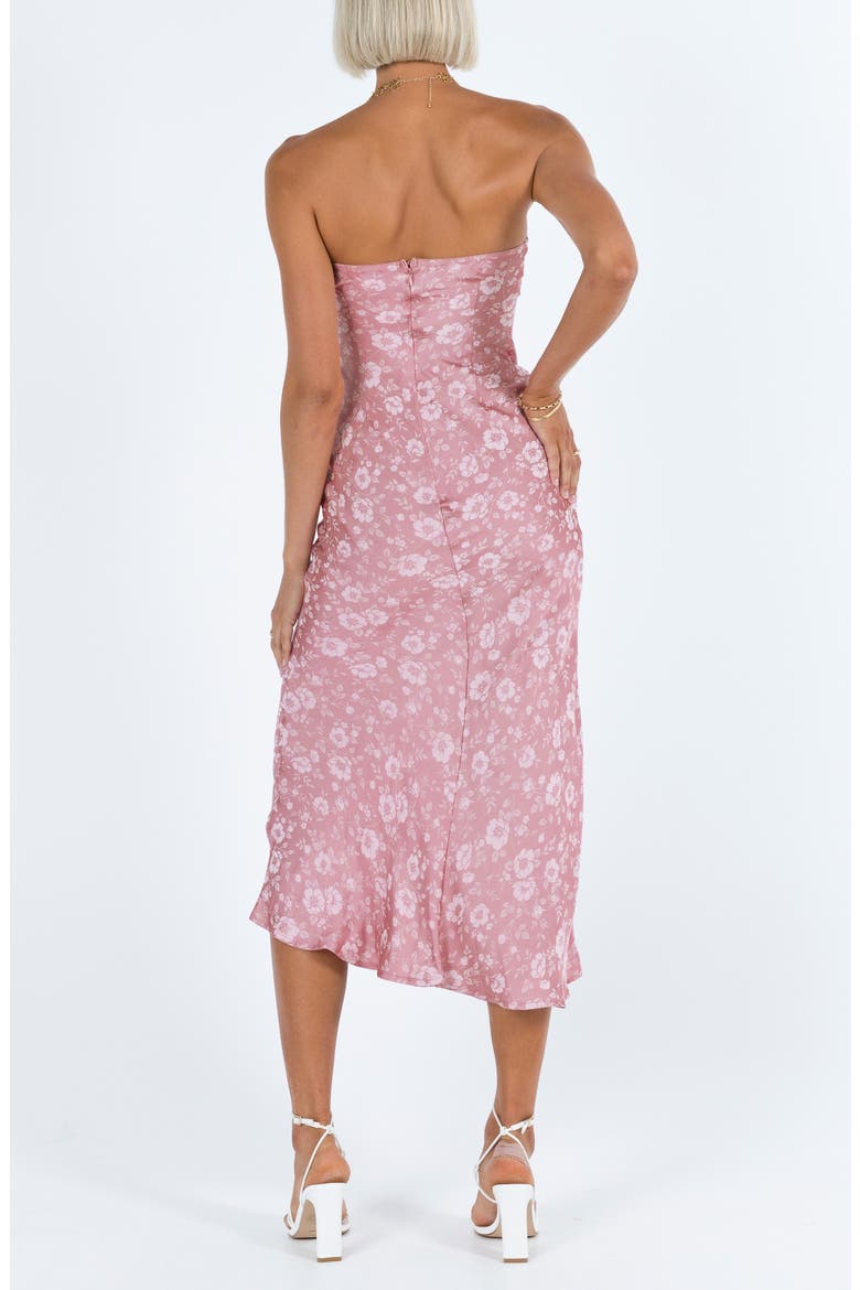 Salvin Floral Strapless Midi Dress, Alternate, color, PINK
