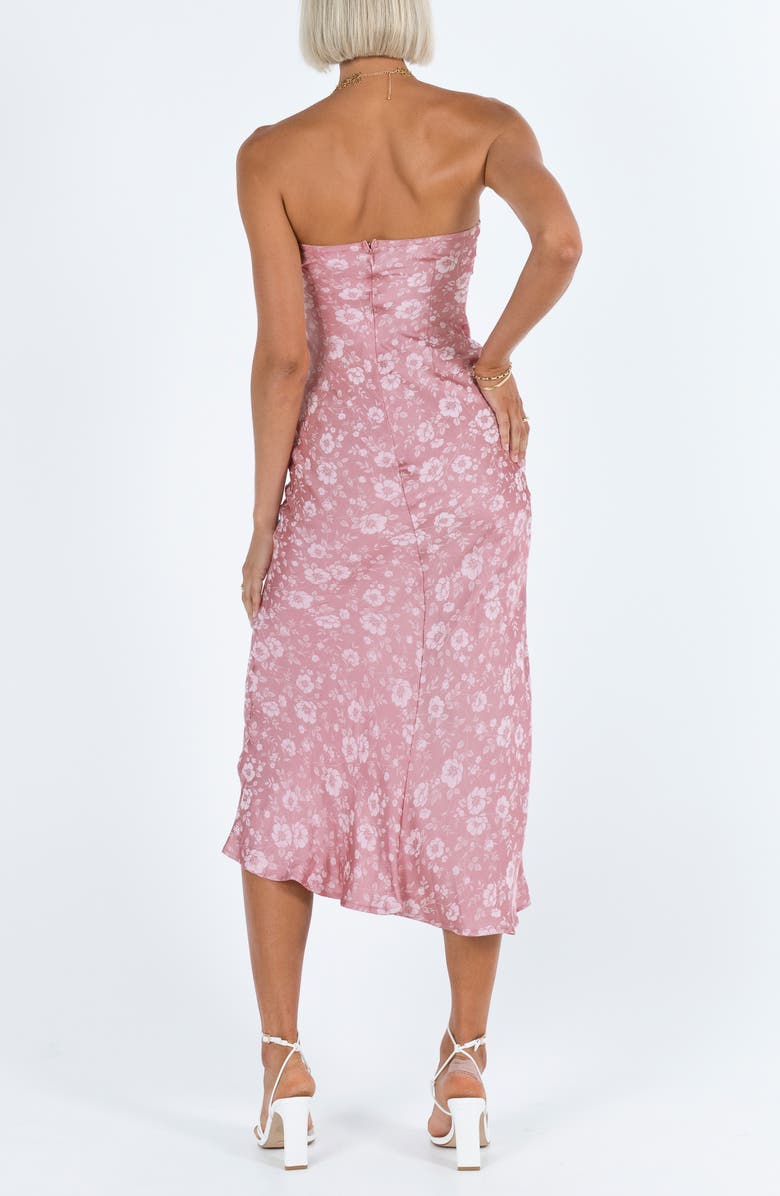 Princess Polly Salvin Floral Strapless Midi Dress, Alternate, color, Pink