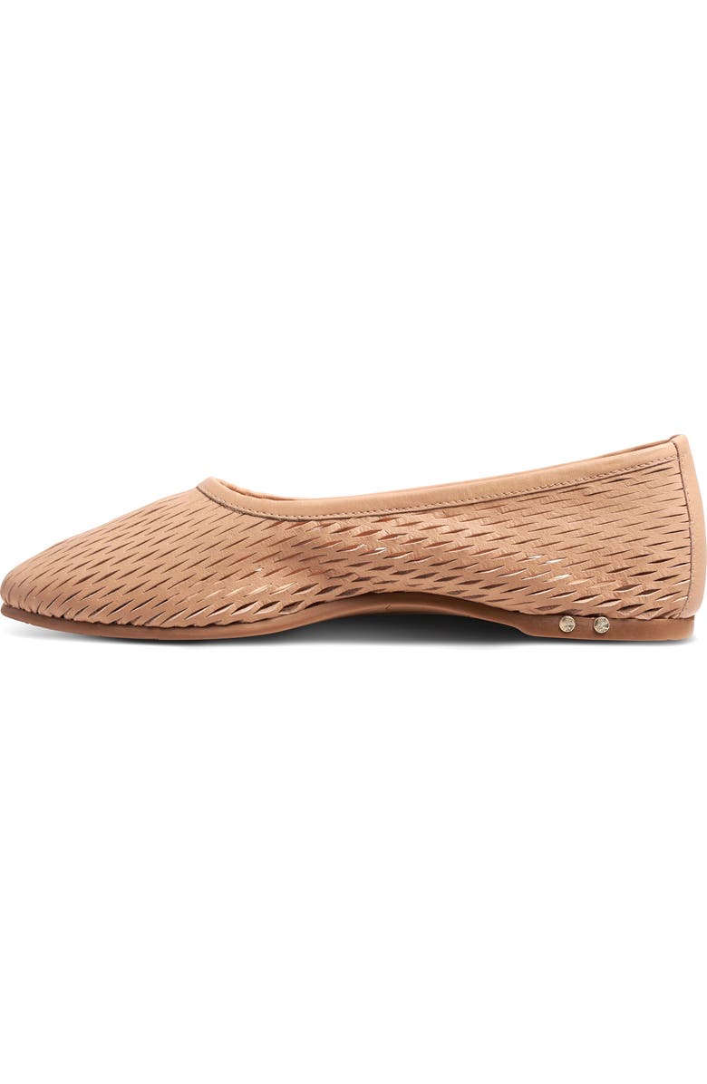 Beek Swiftlet Perforated Leather Ballet Flat, Alternate, color, Beach