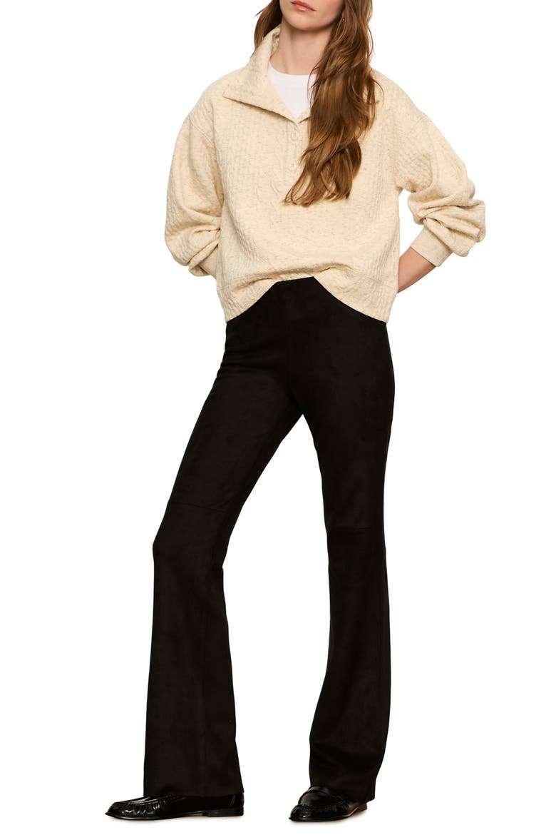 Sashay Faux Suede Pants, Alternate, color, BLACK