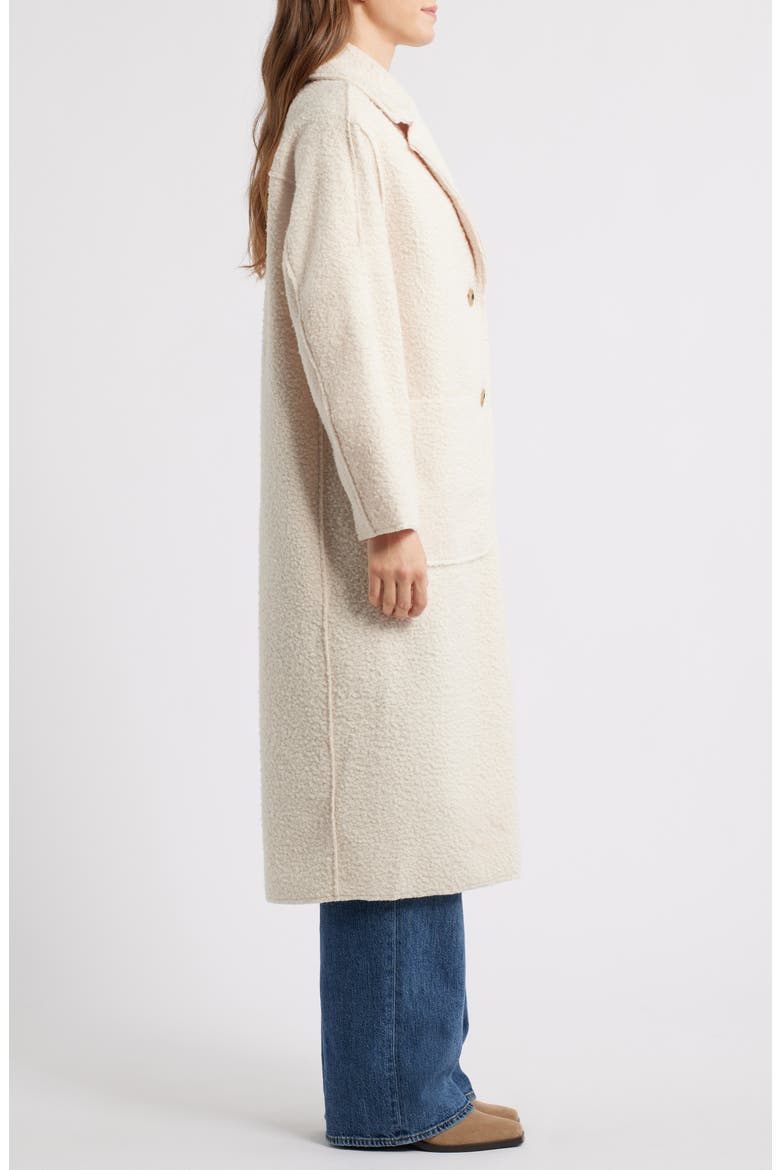 Colette Faux Shearling Longline Coat, Alternate, color, CREAM