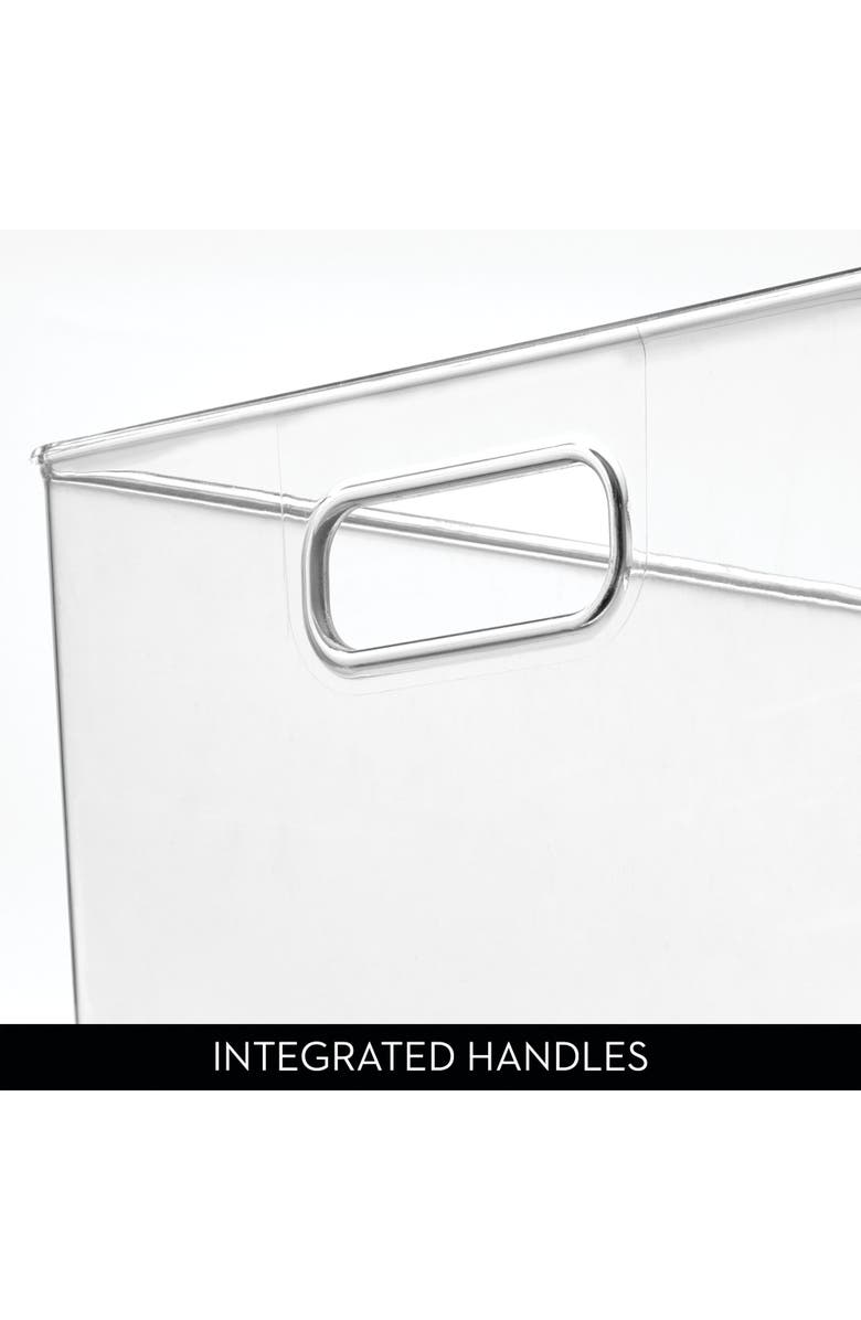 mDesign Storage Bins with Handles - Organize Kitchen, Bathroom, or Home Office - Set of 8 - Clear, Alternate, color, Clear
