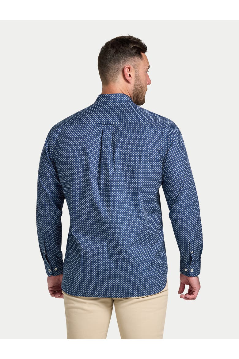 Long Sleeve Dotty Print Cotton Shirt, Alternate, color, Navy