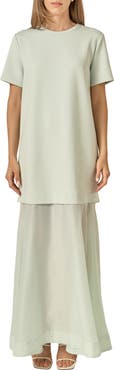 English Factory See Through Mixed Media Maxi Dress