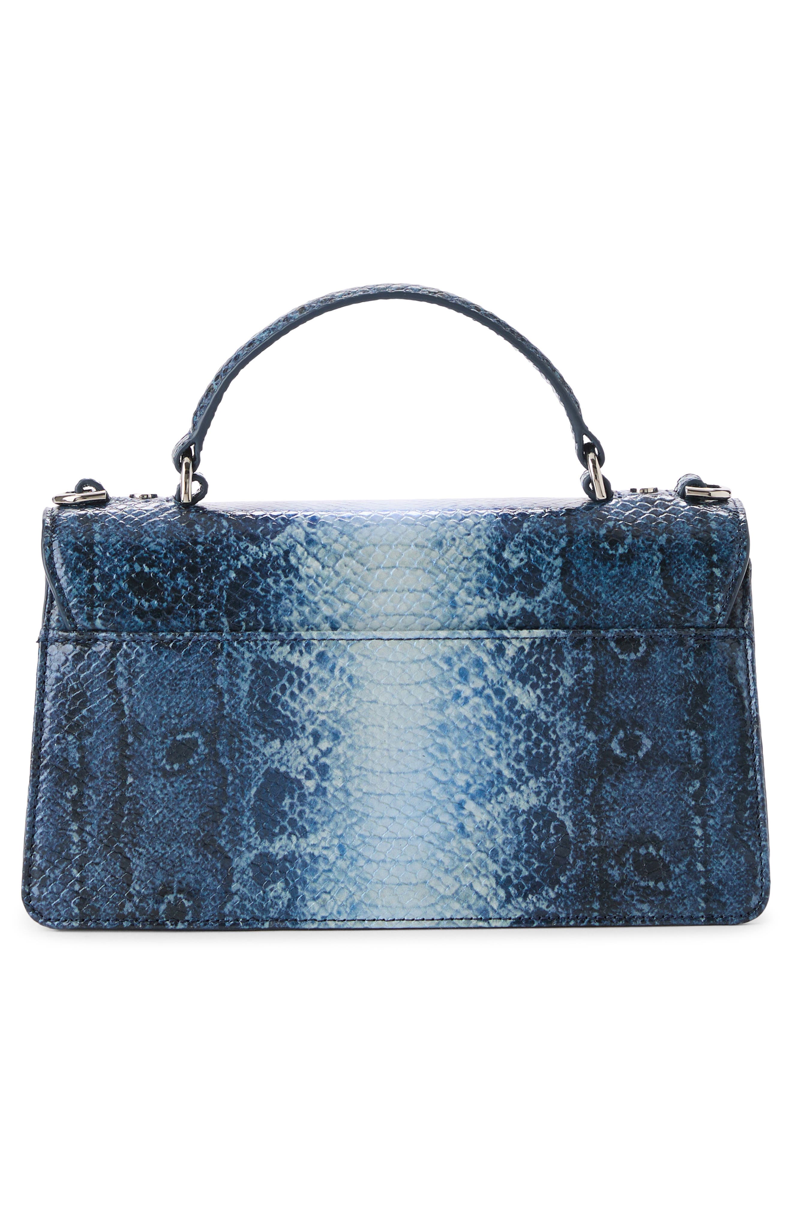 Genie Embossed Leather Top Handle Bag, Alternate, color, VINTAGE INDIGO
