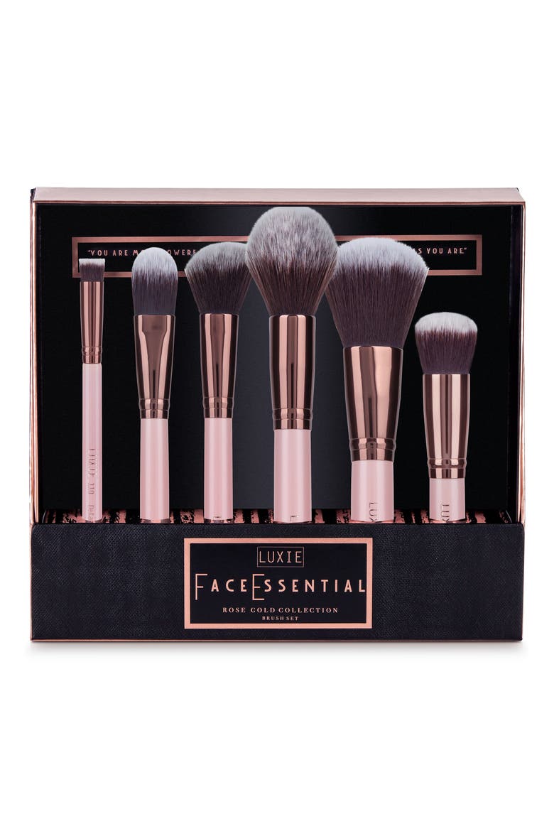 Rose Gold Face Essential Brush Set, Main, color, NO COLOR