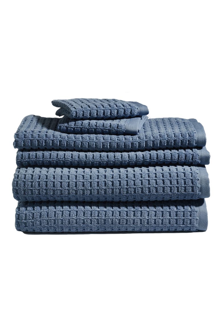 Quick Dry 6-Piece Bath Towel, Hand Towel & Washcloth Set, Main, color, DENIM