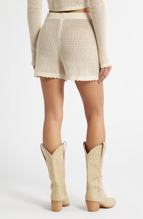 Bp. Open Stitch Cotton Blend Shorts In Ivory