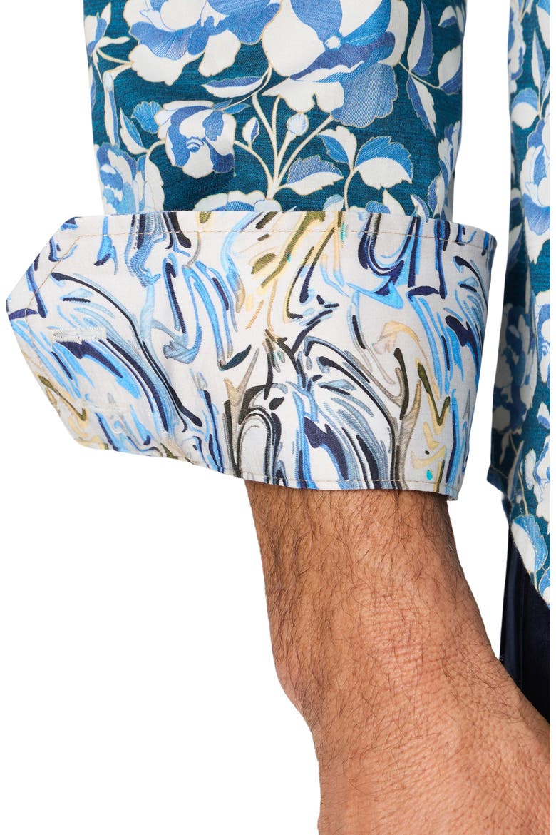 Euclid Long Sleeve Stretch Cotton Shirt, Alternate, color, MULTI