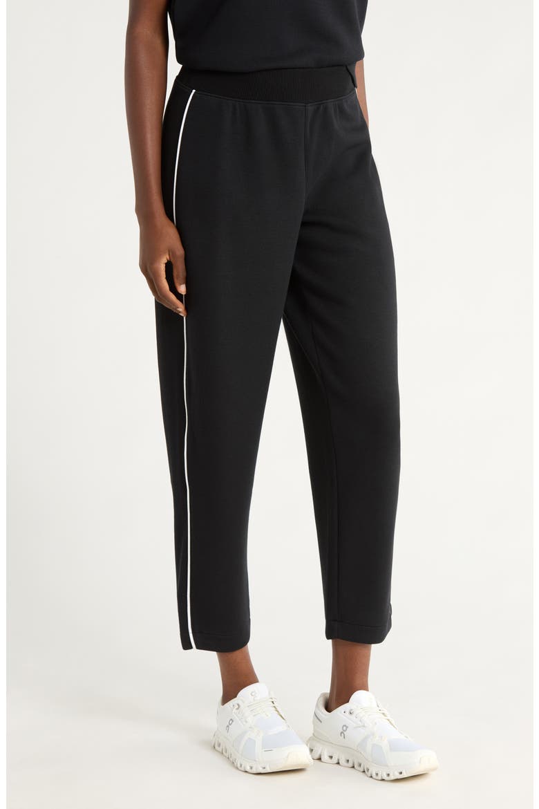 AirEssentials Piqué Carrot Leg Ankle Pants, Alternate, color, VERY BLACK