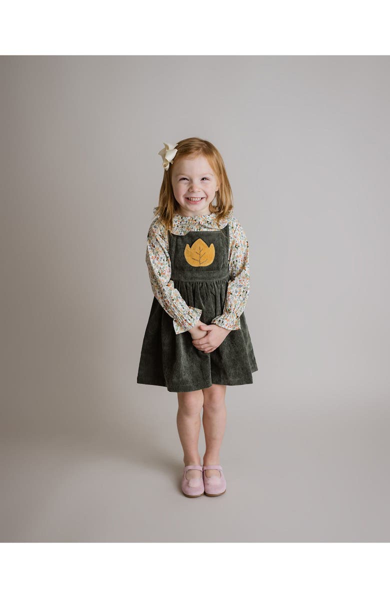 Cuclie Corduroy Pinafore Dress, Alternate, color, Green