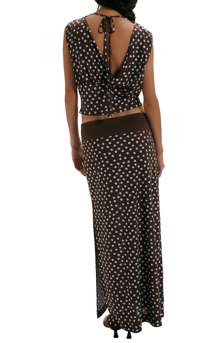 Free People Heat Wave Polka Dot Top & Skirt Set, Alternate, color, Chocolate Combo