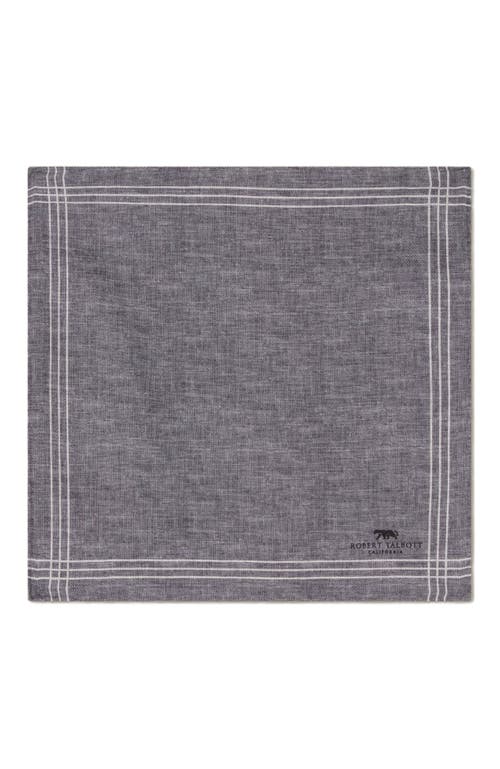 Robert Talbott Collins Reversible Silk Pocket Square in Charcoal/gray  product