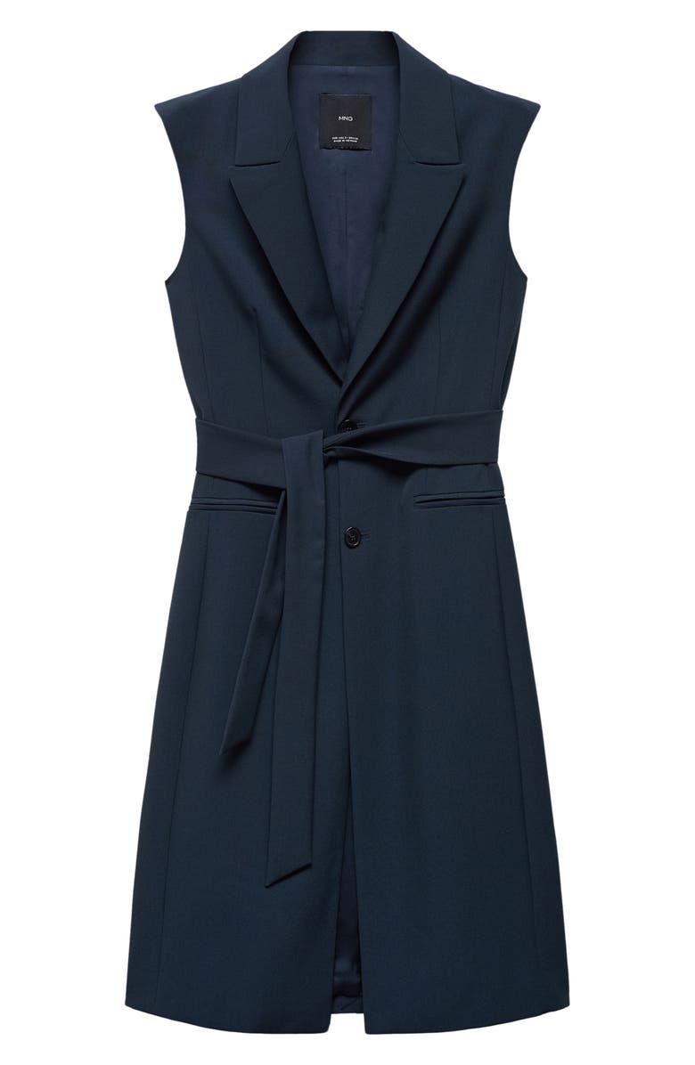 MANGO Tie Waist Long Vest, Alternate, color,