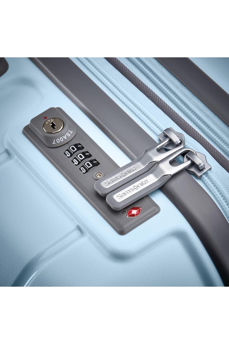 Freeform Hardside Expandable 24" Medium Checked Spinner Luggage, Alternate, color, Sky Blue