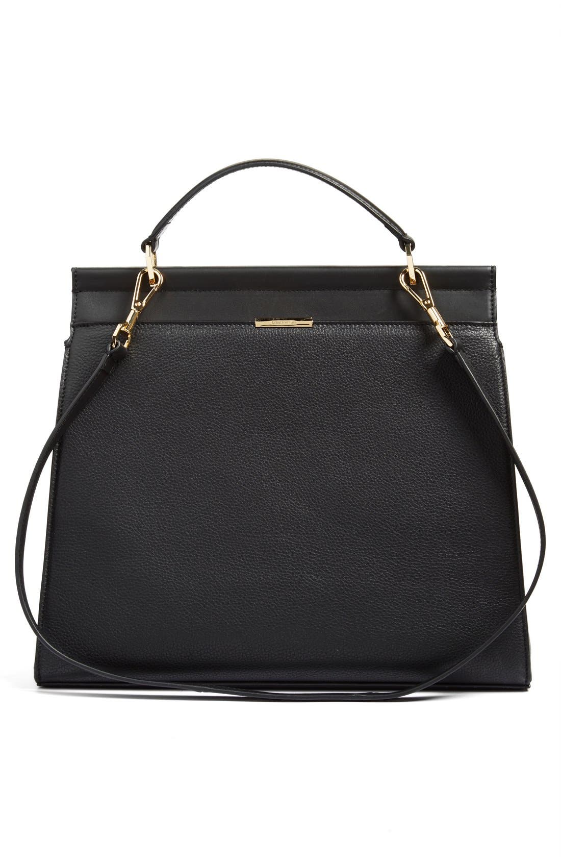 'Towa' Satchel, Alternate, color, BLACK