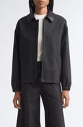 Courrèges Vinyl Collar Cotton Canvas Bomber Jacket