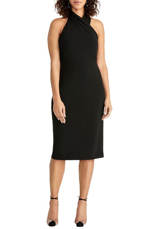 Harland Crossover Halter Midi Dress