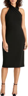 RACHEL Rachel Roy Harland Crossover Halter Midi Dress