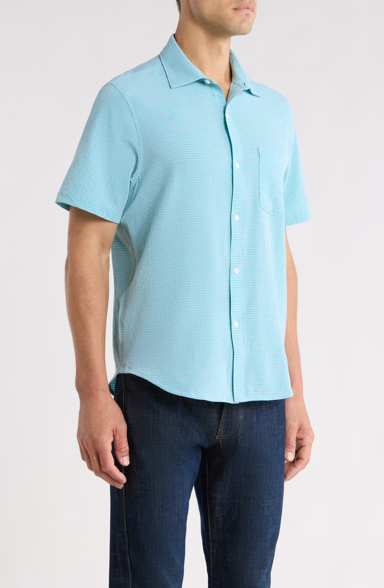 Tommy Bahama Bahama Coast Sintra Stripe IslandZone<sup>®</sup> Short Sleeve Button-Up Shirt, Alternate, color, Tourmaline Glaze