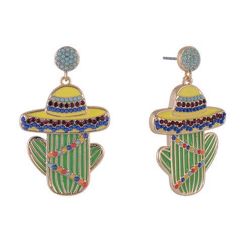 Sombrero Cactus Stone Earrings