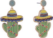Hallmark Sombrero Cactus Stone Earrings